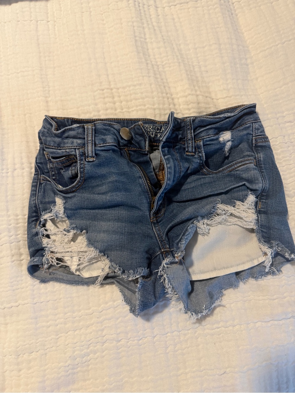 American Eagle Outfitters Distressed Denim Cutoff Shorts - Blue
